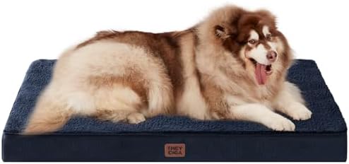 EHEYCIGA Orthopedic Dog Bed Large with Removable Washable Cover, 50IN Navy