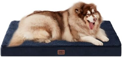 EHEYCIGA Orthopedic Dog Bed Large with Removable Washable Cover, 50IN Navy
