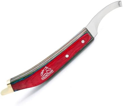 Equine Care Farrier Hoof Knife, Left-Handed, Brass Cap for Horse Shoeing