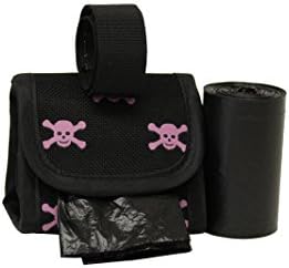 FiveStarPet Purse Dispenser with 2 Rolls Refill Bags (Pink Skull)