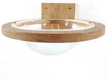 Wall-mounted Wooden Cat Space clear Capsule Cat Bed Small Pets Bed Cat Toy Cat Furniture(Large Capsule)