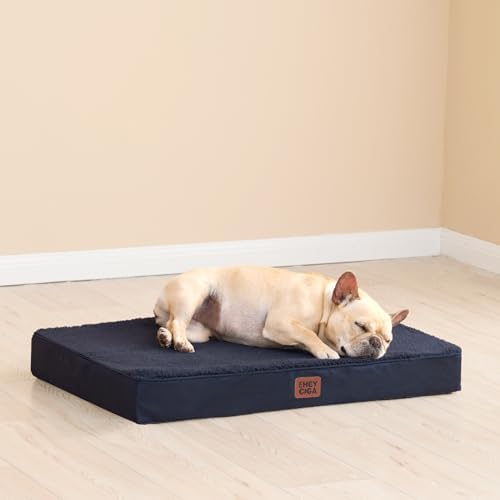 EHEYCIGA Orthopedic Dog Bed with Removable Washable Cover, Navy, 30x20