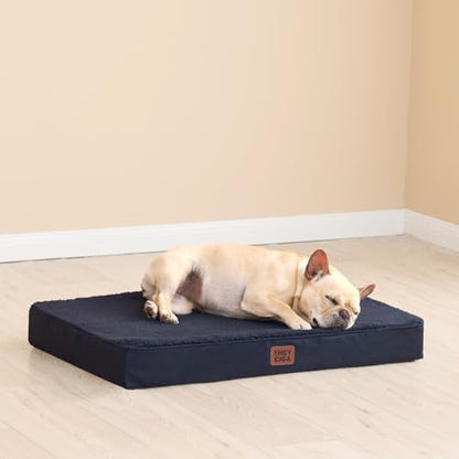 EHEYCIGA Orthopedic Dog Bed with Removable Washable Cover, Navy, 30x20