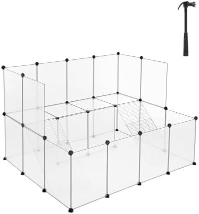 SONGMICS Guinea Pig Playpen, 2-Tier Small Animal Playpen