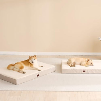 EHEYCIGA Orthopedic Dog Bed with Removable Washable Cover, Camel, 30IN