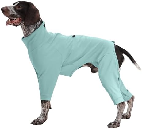 Recovery Suit for Large Dogs, Adjustable Dog Onesie, Green, XL