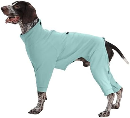 Recovery Suit for Large Dogs, Adjustable Dog Onesie, Green, XL