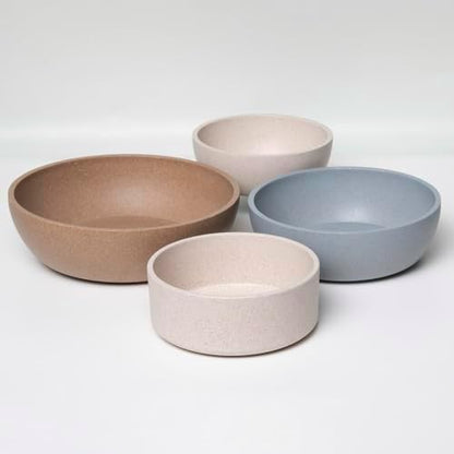 Loving Pets - Dolce Bamboo - Eco-Friendly Pet Bowls & Dishes for Dog, Cats, Puppy Food and Water Bowl -Sustainable and Dishwasher Safe, Made with Real Bamboo (Medium, Slate-Grey)