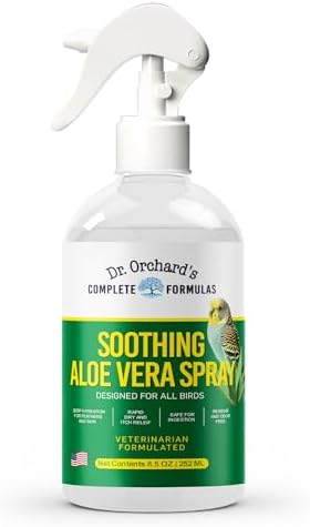 Dr. Orchard's Aloe Vera Bird Spray, Natural Bath Solution for All Birds, Itch Relief, Deep Hydration, Safe for Ingestion, Residue Free, 8.5 oz