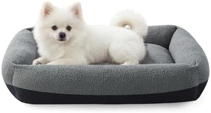 FURTIME Washable Small Dog Bed, Rectangle Comfy Fluffy Kitten Puppy Bed