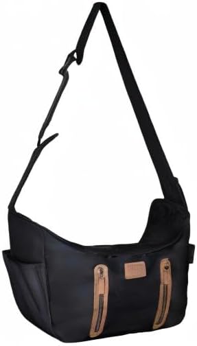 Pet Gear Tote/Sling Carrier for Cats/Dogs, Storage Pocket, Removable Washable Liner, Zippered Top and Mesh Windows, Black, Sling