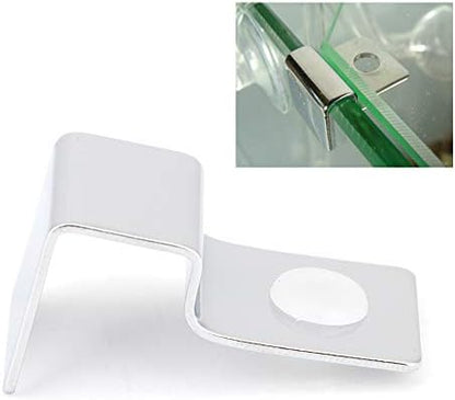 4Pcs Aquarium Cover Clip, Fish Glass Covers Clips Stainless Steel Material Aquarium Glass Cover Support Bracket Universal Lid Clips for Rimless Tanks(10mm)
