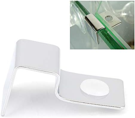 4Pcs Fish Glass Cover Clip, Stainless Steel Aquarium Glass Cover Support Bracket Holders Universal Lid Clips for Rimless Aquarium(8mm)