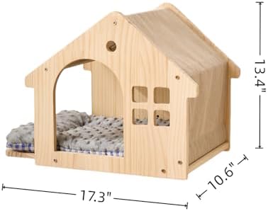 SHENGOCASE 2-Pack Natural Wood Cat Wall House Bed