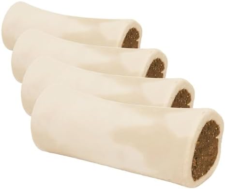 Cadet Stuffed Shin Bone - Highly Digestible, High Protein, Long-Lasting Dog Chew Bone for Aggressive Chewers, Supports Dental Health, Cheese Flavor, Large (1 Count) (Pack of 4)