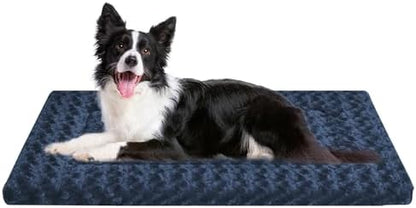 Dog Crate Pad Washable Cat Dog Pet Bed for Crate kennel Large Mat 36in Blue
