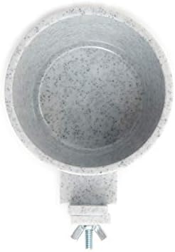 Lixit® Quick Lock Removable Bird Cage Bowls for Birds, Rabbits, Dogs, Cats, Guinea Pigs and Other Small Animals - Made in USA (Gray, 10 Ounce)