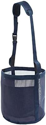 Horse Feed Bag for Grain - Heavy Duty Mesh Horse Feeder with Adjustable Strap,Comfort Neck Pad,Nose Pad Horse Muzzle Feed Bag(Medium,Blue)