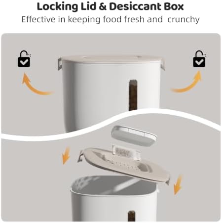 SARPAWS WiFi Automatic Cat Feeder and Water Fountain Set, App Control Smart Pet Food Dispenser with 304 Stainless Steel Bowl, 3L Feeder & 2L Quiet Waterer, 10s Voice Recorder, Dual Power, Secure Lock