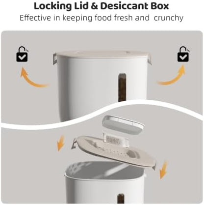 SARPAWS WiFi Automatic Cat Feeder and Water Fountain Set, App Control Smart Pet Food Dispenser with 304 Stainless Steel Bowl, 3L Feeder & 2L Quiet Waterer, 10s Voice Recorder, Dual Power, Secure Lock