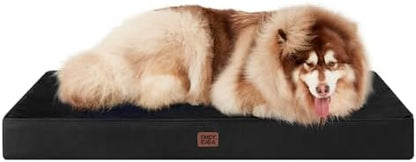 EHEYCIGA XXL Washable Dog Crate Bed with Memory Foam, 47x29Inch, Black