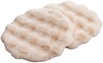 SHENGOCASE 2-Pack Round Faux Rabbit Fur Pet Bed Cushion Pad, 23.6 Inch, Cat Tree Tower Replacement Mat for Cat Dog House Cage Crate Kennel (Beige)
