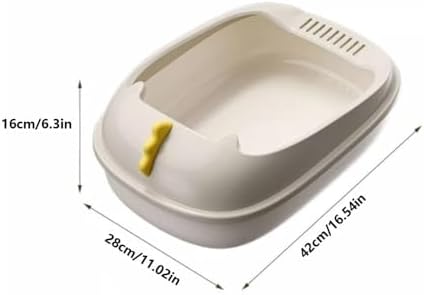 Litter Box, Durable Open Cat Litter Box with Scoop,Anti Splash Pet Tray Cat Litter Box(Blue)