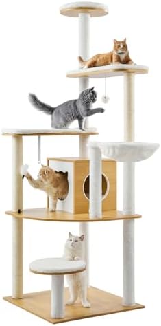 VEVOR Large Cat Tree, 68.9 inches Tall, Cat Tower, Multi-Level Cat Condo Furniture Activity Center with Cozy Perches, Sisal Scratching Posts, Hammock, Big Kittens House for Indoor Cats Play & Rest