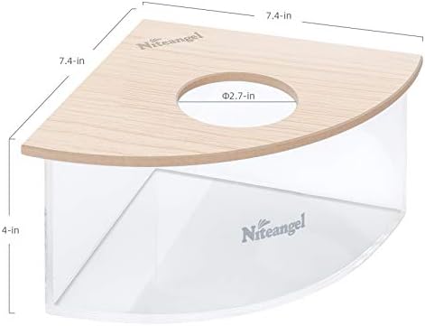 Niteangel Animal Sand-Bath Box: - Acrylic Critter's Sand Bath Shower Room & Digging Sand Container for Hamsters Mice Lemming Gerbils or Other Small Pets (Triangle, Burlywood)