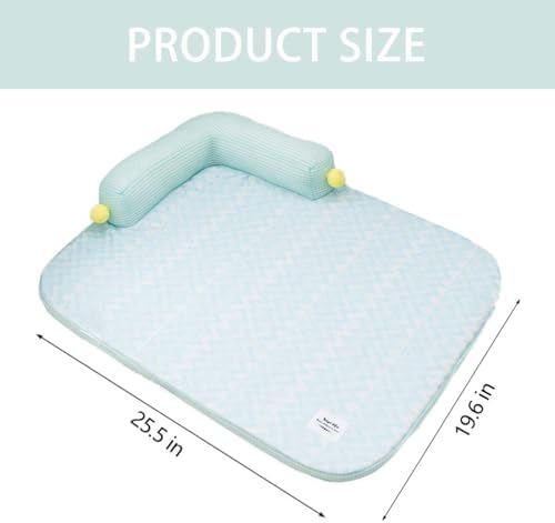 All-Season Ice Fabric Cat Bed with Cushioned Pillow Washable Mat for Pets