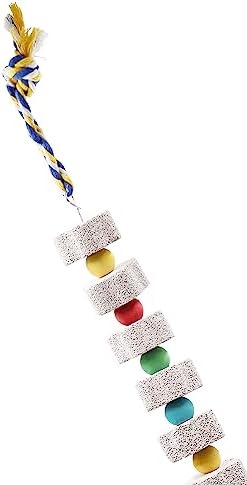 2 Pack 27 Inches Extra Long Bird Chewing Toy, Parrot Beak Grinding Calcium Stone with Bells, Bird Cage Accessories, Cage Toys for Cockatiel Parakeet Parrot Budgies Rat Hamster Rabbit African Grey