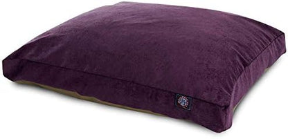 Majestic Pet Rectangular Dog Bed, Small, 27x20x4 in, Washable, Purple
