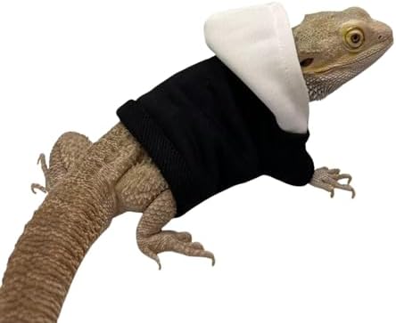 Lizards Clothes for Bearded Dragon Cotton Hoodies Leopard Gecko Costume, Reptile Hoodies Apparel for Skin Protection
