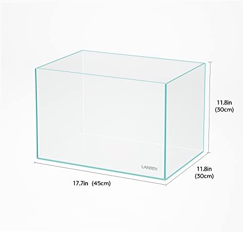 LANDEN Aquarium 45P 10 Gallon Ultra Clear Glass Rimless Fish Tank