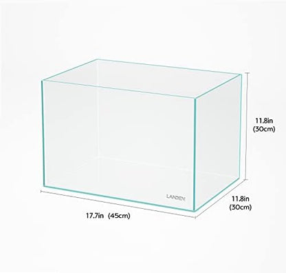LANDEN Aquarium 45P 10 Gallon Ultra Clear Glass Rimless Fish Tank