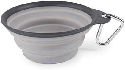 Dexas Pets Collapsible Travel Cup, Large/2 Cup Capacity, Light Gray