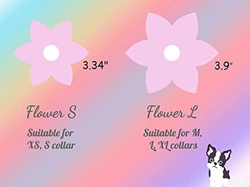 Elegant little tail Colorful Dog Collar for Female or Male Dogs, Flower Pet Collar Adjustable Dog Collars with Flower Gift for Medium Dogs