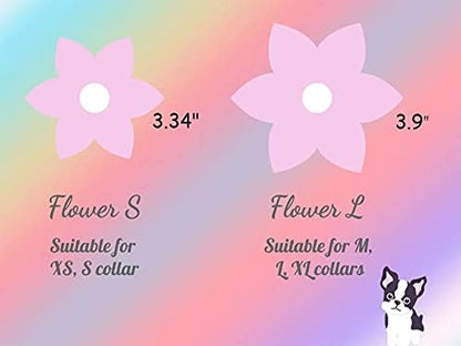 Elegant little tail Colorful Dog Collar for Female or Male Dogs, Flower Pet Collar Adjustable Dog Collars with Flower Gift for Medium Dogs