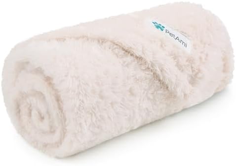 PetAmi Soft Plush Sherpa Dog Blanket for Pet Cat, Small 24x32, Beige