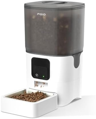 Automatic Cat Feeder 6L,Timed Cat Feeders for Dry Food, 2.4G WiFi Pet Feeder with APP Control for Remote Feeding,Automatic Dog Food Dispenser with Alexa,1-10 Meals Per Day for Dog