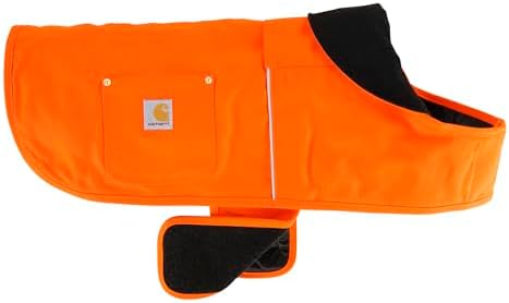 Carhartt Firm Duck Dog Chore Coat, Insulated Weather Resistant Jacket for Cold and Windy Conditions, Hunter Orange, X-Large