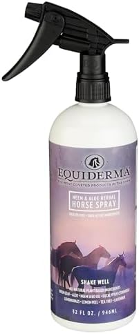 EQUIDERMA The Original Aloe Herbal Horse Spray 32oz – All-Natural Formula with Aloe & Essential Oils – Eco-Safe Protection, No Residue, Fresh Herbal Scent
