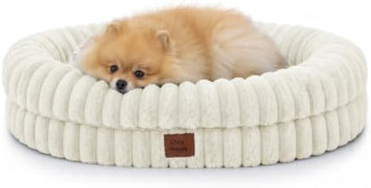 ChiXnuggle Orthopedic Dog Bed, Washable Cover, Faux Fur Bolster Pet Couch