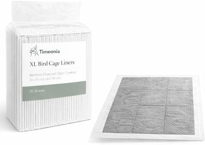 XL Bird Cage Liners 23.6x35.4 20-Pack Bamboo Charcoal Large Parrot