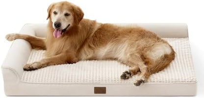 COZY KISS Orthopedic Dog Bed for Extra Large Dogs, L Shaped XXL 48x35 inch