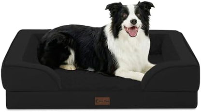 Waterproof Orthopedic Dog Bed for Medium Dogs, 35x22in, Black