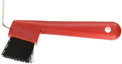 PARTRADE 245855 737 Hoof Pick with Brush, 7", Red