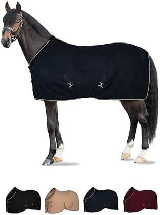 HORZE Kiel Horse Blankets for Real Horses, Fleece Horse Cooler Sheet