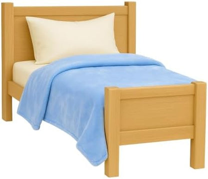 Continental Bedding Microfleece Bed Blanket – Soft Lightweight Warm Cozy Blanket for Bed & Crib – Twin 50x60, Twin XL 50x70, Crib 30x40 – Plush Fleece Throw for All Seasons - Blue