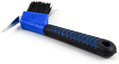 2-in-1 Hoof Pick for Horses with Soft Grip Rubber Handle(Blue)